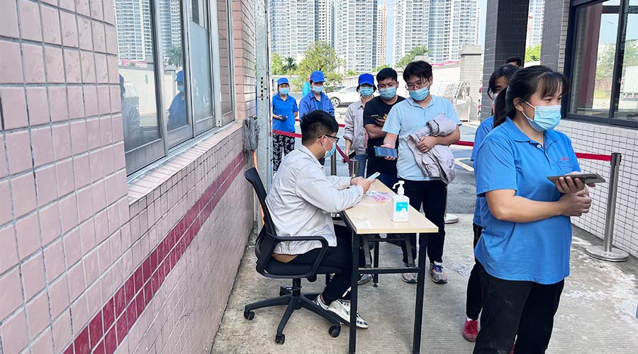 迅速防疫！金環(huán)電器積極配合醫(yī)護人員上門測核酸！