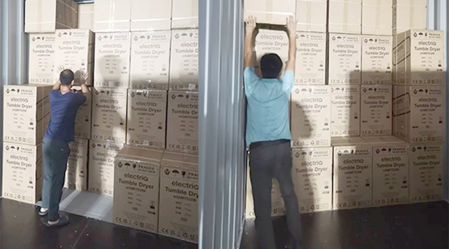 講效率！快速完成英國客戶Electriq衣物烘干機(jī)裝柜出貨任務(wù)