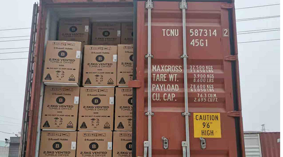 年底沖刺！順利完成英國Russell hobbs客戶的滾筒干衣機(jī)出貨