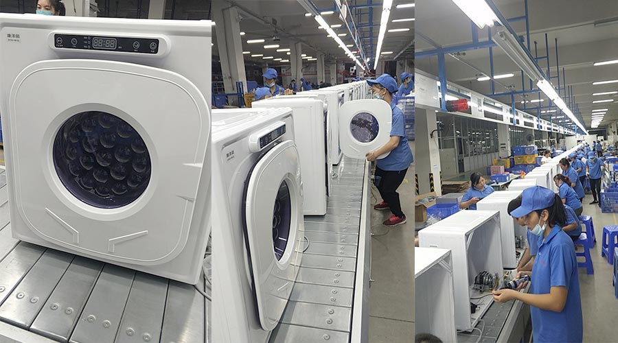 現(xiàn)場圖示！家用干衣機工廠生產(chǎn)線組成